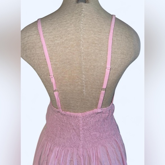 Y2K Pink rayon babydoll dress with silver detailing - Picture 5 of 7